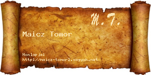 Maicz Tomor névjegykártya